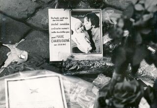 Pomníček zastřelené Marie Charouskové, archiv Hany Mahlerové